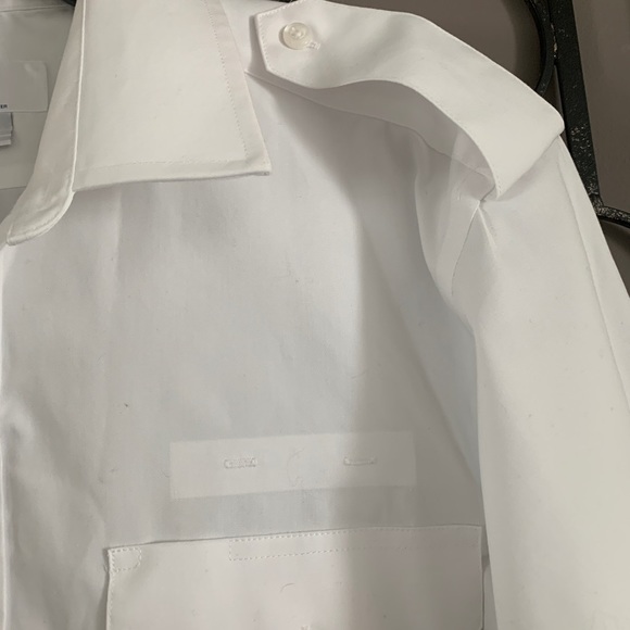 Pilot/aviator White Button Down Long Sleeve Shirt 16 1/2 Neck - Picture 4 of 6